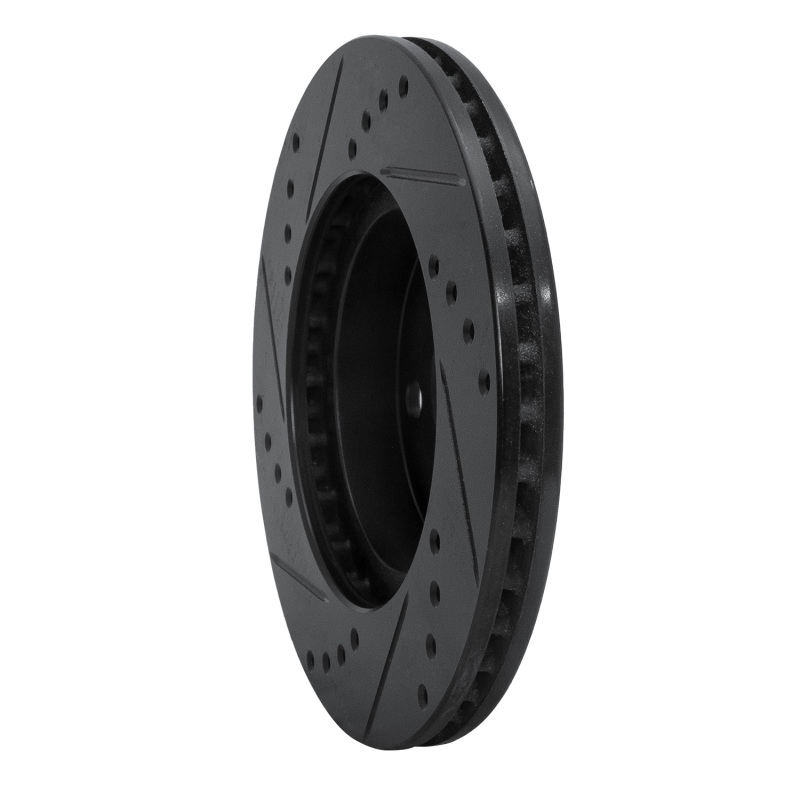 Toyota Prius Brake Rotor (1) - Front Right - R1 Concepts - Drilled & Slotted - Black - `01-`03